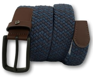 KARMA.DIEM Premium Stretchgürtel – Elastischer Nylon-Gürtel mit schwarzer eloxierter Schnalle – Unisex, flexibel & bequem – Ideal für Alltag, Beruf & Reisen – Blau & Schwarz Gr. M