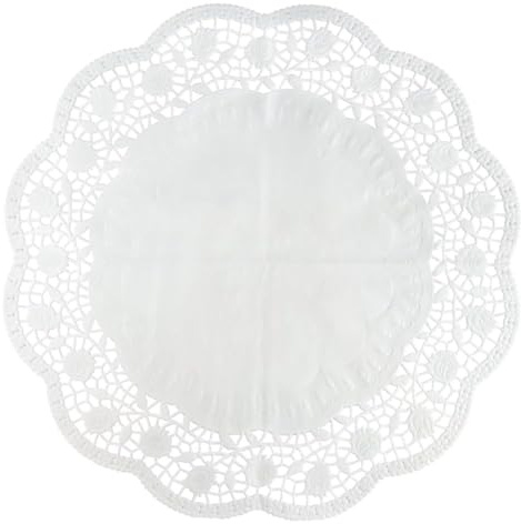 Zenker 9918650 Lot de 30 napperons papier ronds effet napperon dentelle, napperons papier pour gâteaux et tartes, napperon dentelle, Papier, Blanc, 36 cm