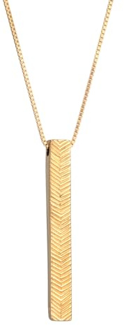 Kuzzoi Herren Halskette mit Barren Anhänger (40 mm) im verzierten Ornament Look Goldene Kette für Mann oder Freund aus 925 Sterling Silber Länge 60
