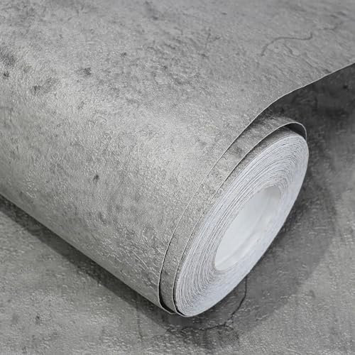 WADILE Papel Pintado Autoadhesivo Efecto Cemento – Vinilo Adhesivo para Pared con Textura Industrial, Ideal para Salón, Dormitorio, Oficina y Cocina, Gris Claro, 40cm x 300cm