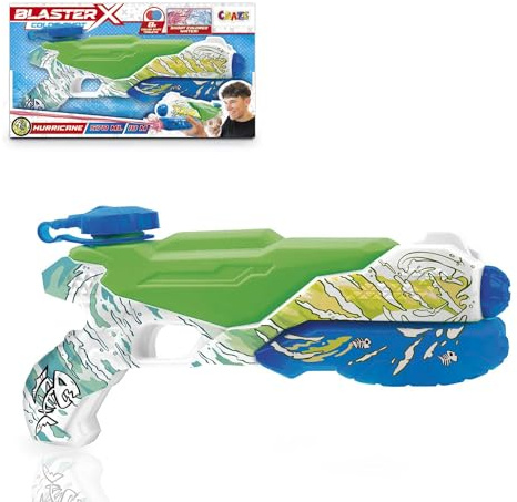 CRAZE BLASTER-X Water Guns Large - Pistola ad acqua per bambini da 40 cm, pistola a spruzzo d'acqua con pallini colorati, gittata di tiro 10 metri, giocattolo da combattimento acquatico