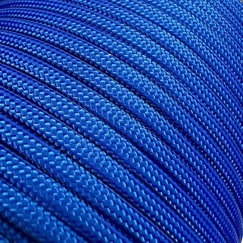 Abio Paracord 550 4mm 100m Nylon Seil Schnur Nylonschnur für Armbänder Abspannseile Camping Rope Wäscheleine Maurerschnur Zeltschnur für Army Ternnetz Survival Kit Ausrüstung Blue #001 4mm 100m