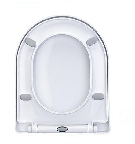 Giural WC Sitz Mit Absenkautomatik D-Form, Toilettendeckel Klodeckel Mit Absenkautomatik Und Quick Release Funktion, Klobrille Aus Duroplast, Antibakteriell Wc Deckel D-Form,340 * 425mm