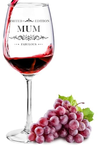 Gifts for Mum Stepmum,350ml Wine Glass,Mum Christmas Xmas Gifts for Wife | Dishwasher Safe,Gifts for Mum Stepmum Grandma Women from Daughter Son,Christmas Presents for Mum on Mothers Day Birthday