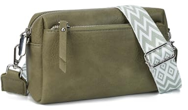 Gladdon Damen Handtasche,Handy Umhängetasche Mit Kartensteckplatz Schultertasche Veganes Leder Tasche Verstellbarer und abnehmbarer Schultergurt(Grün)