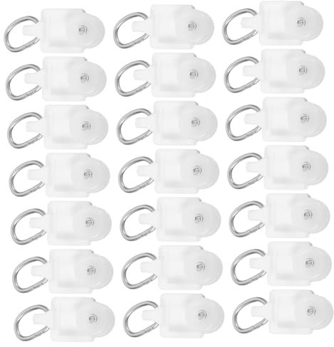 Cabilock 50 Stück Vorhangrolle Schiebevorhanggleiter Vorhangschiene Deckengleiter Haken Für Deckenvorhangschienen Rollo Für Gardinenstangen Gardinenschienengleiter Schienensystem Eisen Weiß