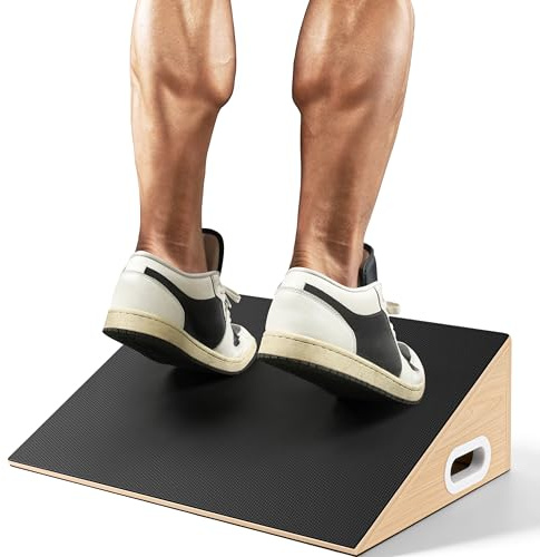 MIUONO Slant Board, 19.7 Wide Calf Stretcher Slant Board for Calf Stretching, Squats, Knees Over Toes, Weightlifting, and Fitness, 6.5” Height for Deeper Squats & More Muscle Activation