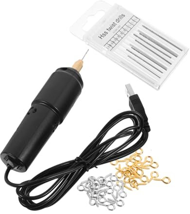 Angoily Taladro Eléctrico Portátil Usb 10 Brocas (0.8-1.2 Mm) Mini Taladro De Mano Recargable Para Bricolaje y Perforación De Precisión, Kit De Herramientas Eléctricas Compactas Para Uso Doméstico