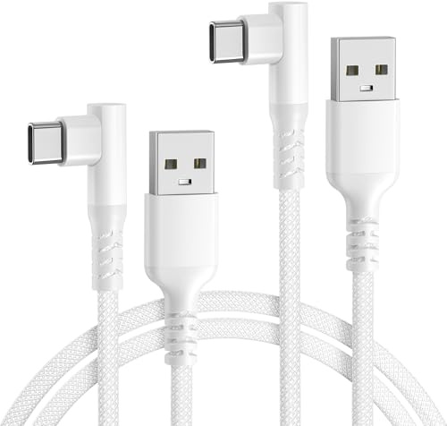 Basesailor Carplay USB A zu USB C Winkel Ladekabel für iPhone 17 16 Pro Max | USB C kabel 1M 2 Stück für Apple 15 Plus,AirPods 4,iPad 10 Air 5 Mini 7 6,Note 21 20 10,S25 S24 S23 S22 Ultra,Pixel 9 8 7