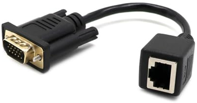 WOURRD Câble adaptateur de conversion VGA vers RJ45 15 broches femelle / mâle vers port femelle