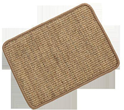 Kratzmatte für Katzen, Katzenmatte aus natürlichem Sisal, rutschfest, Katzenkratzbaum, horizontal und vertikal, für Wände und Ecken, schützt Möbel und Sofas, hellbraun (30 x 40 cm)