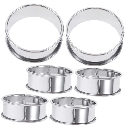 6 Pièces Anneaux de Cuisson Ronds, en Acier Inoxydable pour Pâtisserie | Surface Antiadhésive, Démoulage Facile et Nettoyage Simple, pour Pancakes, Desserts et Muffins