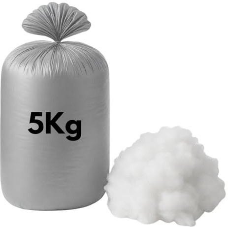 Ariyah Collections Hollow Fibre Filling Stuffing 5kg, White Fluff Pillow Insert Sofa Filler Fluffy Fill Cushion Stuffing, Fibre Filling Polyester Fluff Fiberfill (5kg)