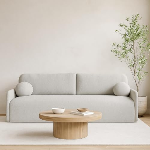 Dekori Möbel Schlafsofa Glori 206x87 cm mit Schlaffunktion und Bettkasten, komfortabel Sofa mit MOS System (Quelle 83 (Hellgrau))