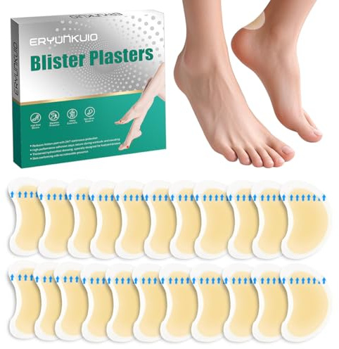 22 Stück Blasenpflaster für Füße, Hydrokolloid-Pflaster, Blasenschutz-Pads, wasserdicht, für Ferse, Zehen, Schutz für Füße, Ferse (Normale Größe-Mondsichel-22Pflaster)