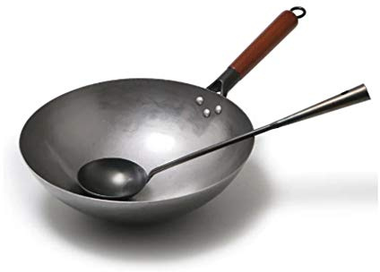 Wok Traditionnel Chinois en Fer Fait à la Main, Grand Wok et Manche en Bois, poêle antiadhésive pour cuisinière à gaz, ustensiles de Cuisine