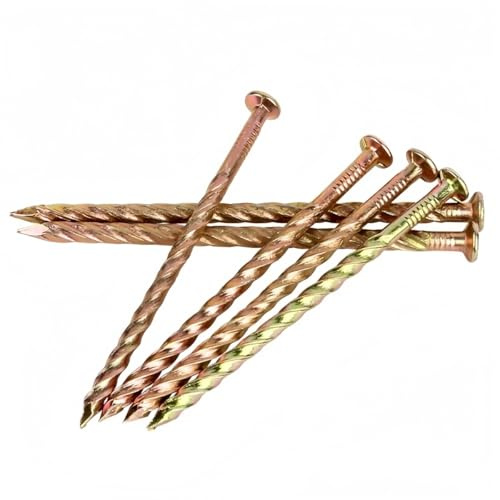 Rummyluck 80mm Quadratische Twist Nägel Verzinkte Stahlnägel Gedrehte Nägel für Holzarbeiten (60 Stück)