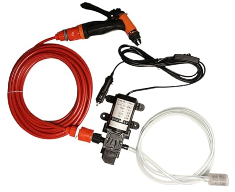 Eventerde Lavadora De Coche,Hidrolimpiadora Eléctrica - Limpiadora Eléctrica Portátil 12V para Patio Garaje Vehículo Moto Neumático Camión Autocaravana