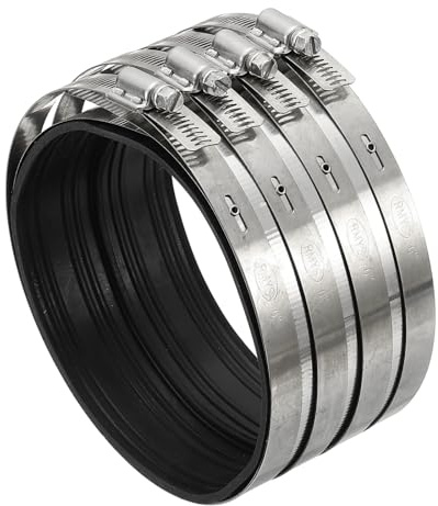 PATIKIL Flexible Duct Coupling, 6 ID Clamp Sleeve Coupler Pipe Repair Kit Round Ducts Fittings for HVAC System Plastic and Metal Pipes Connect Quick Disassembly, Silver