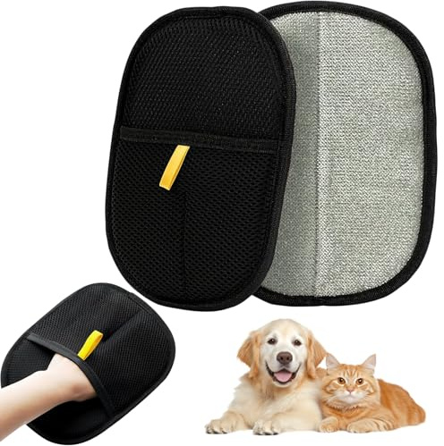 2 Stück Tierhaarentferner Handschuh, Katzenhaarentferner, Effiziente Haarentfernung, Fell Magnet Handschuh, Doppelseitige Fellmagnet zur Tierpflege für Kleidung, Sofas, Teppiche
