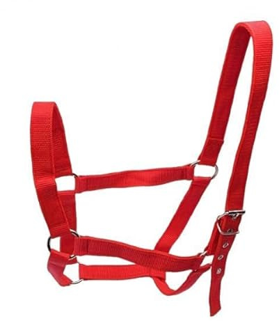 Pegciuho Horse Halter,Wear Resistant Chin and Throat Snap Halter,Horse Rope for Pasture,Racecourse, red