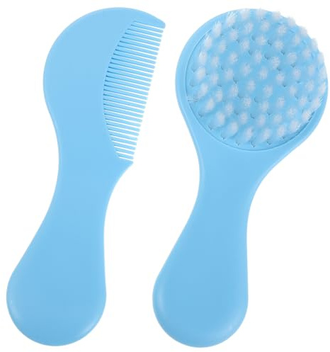 MUSISALY Comb Set Scalp Cradle Cap Grooming Kit Hair Comb Cradle Cap Hairbrush Brush Sky-Blue