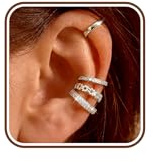Morfetto 4pares Ear Cuff Dorados Plata Falso Piercing Oreja Pendientes Sin Agujero Pendientes Clip Ajustables Baño de Oro 14K Hipoalergénicos Falsos Piercing Tragus Cartílago Hélix Mujer FlowerS