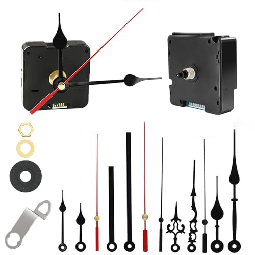 Snovire DCF Funk Uhrwerk Set mit 4 Zeigerpaaren, Leises Wanduhr-Bastelkit, Uhrwerk für Wanduhr, Lautlos Wanduhr Uhrwerk, Ersatz für Wanduhren, für DIY Uhrenprojekte - Präzise & Zuverlässig