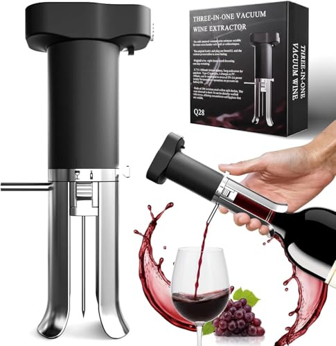 OHAANYY Decantador de vino eléctrico 3 en 1 con tecnología de atomización | Aireación instantánea, conservación al vacío y vertedor | Recargable (USB-C) para aromas frescos del vino