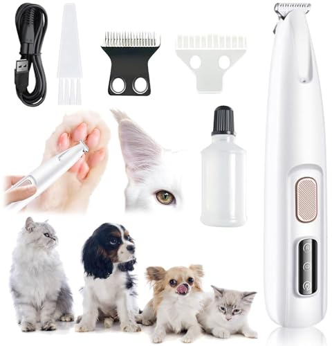 Tondeuse A Pattes Activ'Pet, 2026 Nouveau Tondeuse Chien Pattes, Lames CéRamique Et Inox, Led IntéGréE, Rechargeable Usb, éTanche, Douce Pour Chien Et Chat, For Paws Eyes Ears Face Rump (1PCS)