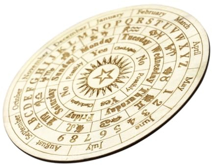 HAKIDZEL Holz Astrologie Brett mit Glatter Oberfläche und Musterdesign Beige Zaubertafel für Wahrsagespiele und Astrologische Anwendungen