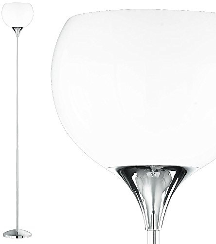 Reality Leuchten Stehleuchte Junior/Kunstoffschirm weiß/Höhe: 180 cm / 1 x E27 max. 60 W/ohne Leuchtmittel/chrom R43021006