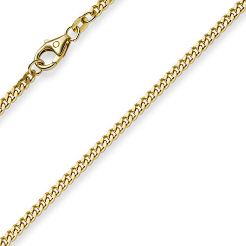 2,5mm Panzerkette Kette Collier aus 750 Gold Gelbgold Goldkette, 50cm