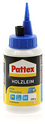 Pattex Holzleim wasserfest Leim D3 mit hoher Wasserbeständigkeit - Holzkleber extra stark für alle Holzarten - Holzleim für Treppen, Fenster und Massivholz, 1kg transparent
