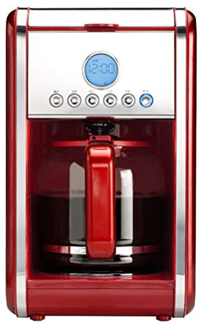 Macchina caffè Americano Elettrica,Programmabile con Display LCD 1,8 Litri capacità Macchina da caffè 900W con Timer e Funzione di Manutenzione a Caldo