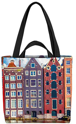 VOID Amsterdam Häuser Tasche 33x33x14cm,15l Einkaufs-Beutel Shopper Einkaufs-Tasche Bag