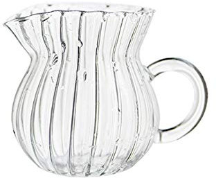 Milk Frother Cups Household Heat-resistant Glass Teapot Daily Fruit Juice Drink Can British Coffee Milk Jug Microwave-heated Milk Cup, Suitable for Family Cafes Gravy Boat ( Size : Drum-shaped small )