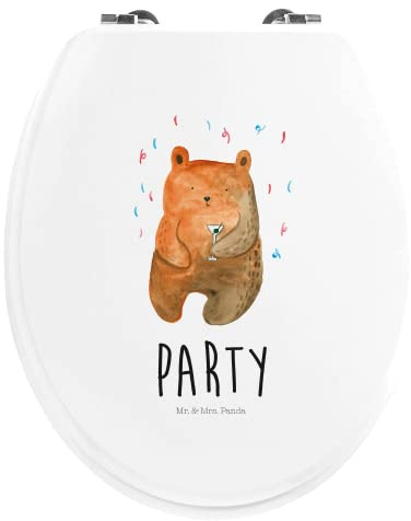 Mr. & Mrs. Panda Motiv WC Sitz Bär Party - Geschenk, Klobrille, Toilettendeckel, Toilette, Lustig, Klodeckel, Mitbringsel, WC-Sitz, Teddy, Teddybär