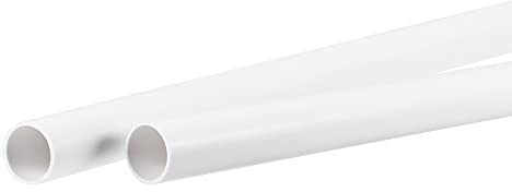 sourcing map PVC Pipe Round Rigid Plastic Tube 13mm ID 15mm OD 500mm White for Water Pipe,Crafts,Decoration,Cable Sleeve 2 Pack