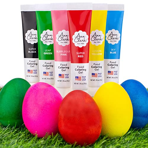 Ann Clark Gel Food Coloring Made in USA .7 oz, 6 Colors