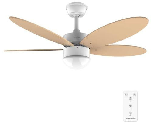 Cecotec Deckenventilator EnergySilence Aero 4260 Orange, 106 cm Spannweite | LED-Licht, 3 Lichtfarben, Fernbedienung, Timer bis 8 Std., 6 Stufen, 40 W DC-Motor, 5 Rotorblätter, wendbare Flügel