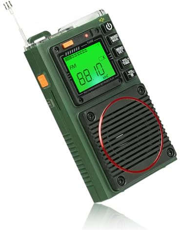 Retekess TR111 Radio Multiband Bande, FM VHF AM SW WB Radio,Basse Stereo SOS Avviso,Controllo Telecomando per Applicazioni Intelligenti,MP3/TF,All'aperto
