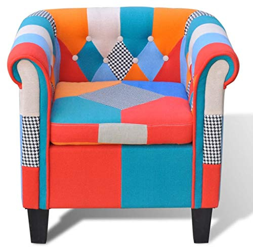 ZQQLVOO Lesestuhl Fernsehsessel Gemütlicher Sessel Sessel mit Patchwork-Design Stoff Geeignet für Wohnzimmer Schlafzimmer Esszimmer