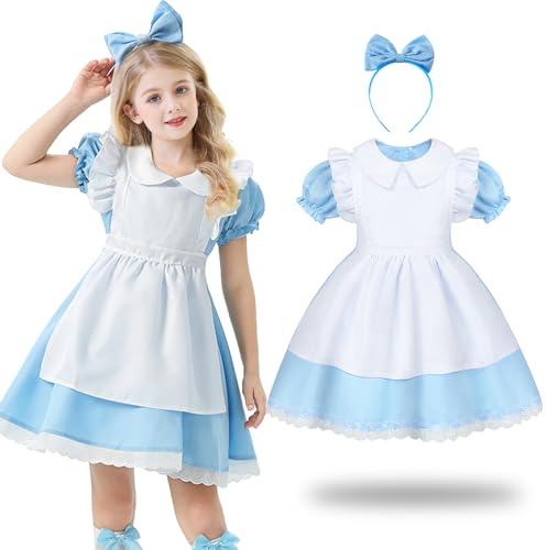 COTRIO Girls Book Character Costumes for Kids Halloween Dress Up 9-10 Years
