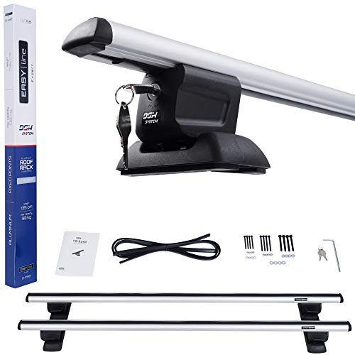 Dgh System Barres de Toit Easy Line Expert 135 cm Compatible avec Peugeot Partner III MPV 2019- avec Points de Fixation, verrouillable, 90 kg