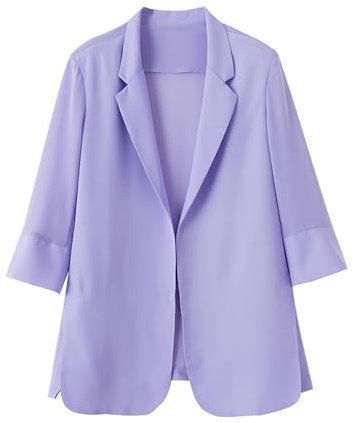 Blazer Fino Suelto Casual para Mujer-Lila-L