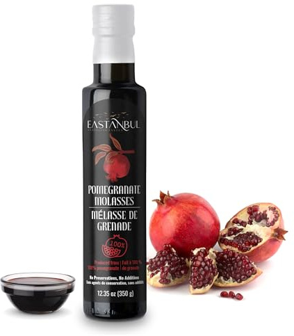 Eastanbul Pomegranate Molasses, 350g, No Added Sugar, Mediterranean Pomegranate Syrup, Nar Eksisi Sweet and Sour Sauce, Natural, Concentrate, Vegan Sauce, Paste, Salad Dressing, No Additives