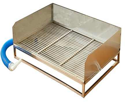Hundetoilette Für Große Hund, Edelstahl Haustiertoilette mit Wand Für Innenbereich, Hund Töpfchen Zaun(80X50cm/31.4X19.6in)