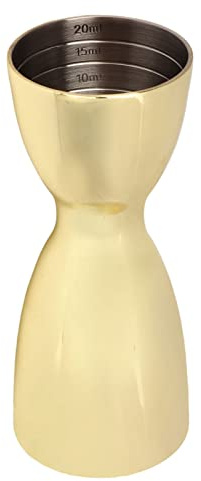 Jigger pour Barman, Tasse à Mesurer de Vin à Double Jigger en Acier Inoxydable avec Mesures pour Bar à Domicile (Gold)