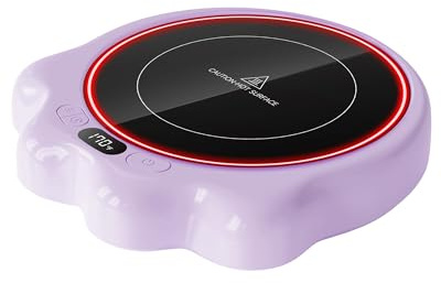 Gaiatop Mug Warmer, 50W Cute Cat Paw Cup Warmers, 3 Temp Settings, 2-10H Auto Shut Off, Coffee Accessories Keep Beverage Hot for Desk and Home, Heated Plate Stocking Stuffers for Tea Candle Purple